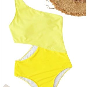 One Shoulder Cut Out One Piece